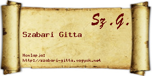 Szabari Gitta névjegykártya